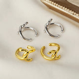 E5029 S925 Sterling Knot Female INS Versatile Personality Wrapped Clip Silver No
