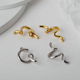 S925 Sterling Silver Irregular Line Female INS Wind Earrings