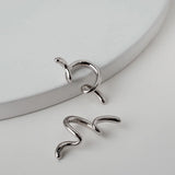 S925 Sterling Silver Irregular Line Female INS Wind Earrings