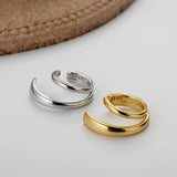 E5059 S925 Sterling Silver Glossy Female Ins Geometric Earrings
