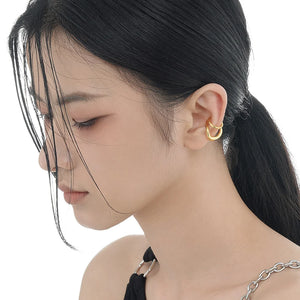 Minimalist S925 Sterling Silver Cutout Geometric Earrings