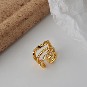 E5070 Real Jewels Multi-Layer S925 Sterling Silver Earrings