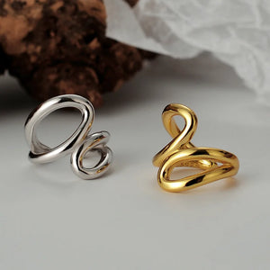 Minimalist S925 Sterling Silver Hollowed-out Geometric Earrings