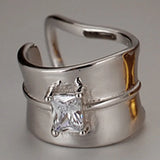 E5104 Version Real Jewels and Niche S925 Silver Square Drill Clip for Women