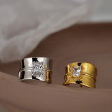 E5104 Version Real Jewels and Niche S925 Silver Square Drill Clip for Women