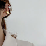 Real Jewels E5109 S925 Irregular Concave Raised Face Female INS Wind Go