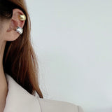 Real Jewels E5109 S925 Irregular Concave Raised Face Female INS Wind Go