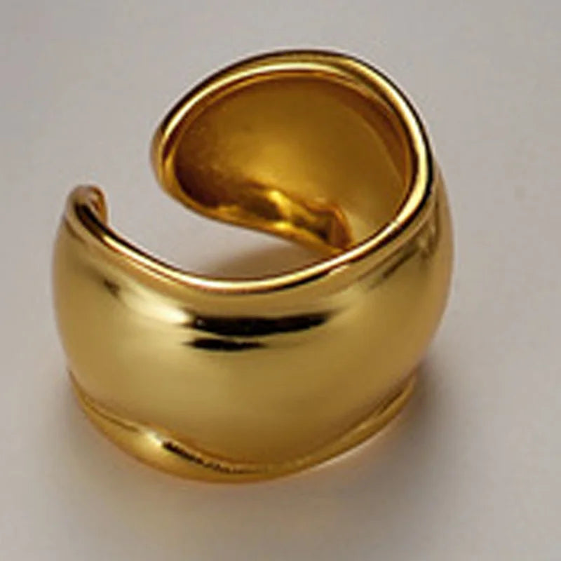 Real Jewels E5109 S925 Irregular Concave Raised Face Female INS Wind Go