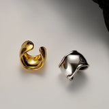 Real Jewels E5109 S925 Irregular Concave Raised Face Female INS Wind Go