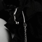 E5132 Tassel High East Gate Silver Heart Earbone Clip