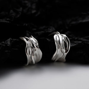 S925 Sterling Silver Irregular Bumpy Female INS Wind Earrings