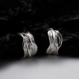 S925 Sterling Silver Irregular Bumpy Female INS Wind Earrings