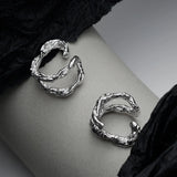 S925 Sterling Silver Irregular Bumpy Feel Clip