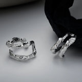 S925 Sterling Silver Irregular Bumpy Feel Clip
