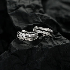 S925 Silver Frosted Texture Double Layer Row Drill Earrings