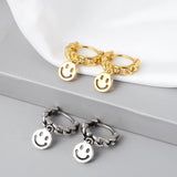E6016 Light Sterling Silver Smiling Face Ear Buckle