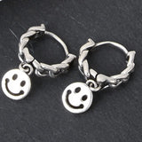 E6016 Light Sterling Silver Smiling Face Ear Buckle