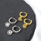E6016 Light Sterling Silver Smiling Face Ear Buckle