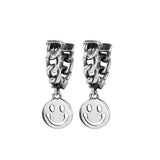 E6016 Light Sterling Silver Smiling Face Ear Buckle