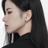 E6042 Smooth-Faced Broken Silver Earring Buckle, Zircon Micro
