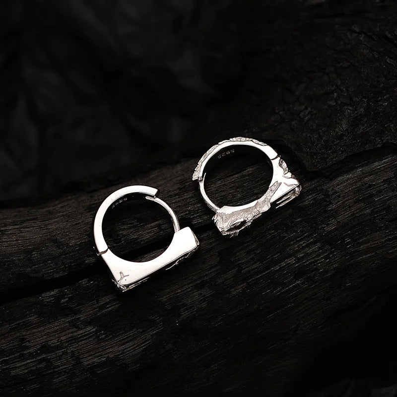 E6042 Smooth-Faced Broken Silver Earring Buckle, Zircon Micro