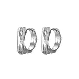 E6042 Smooth-Faced Broken Silver Earring Buckle, Zircon Micro