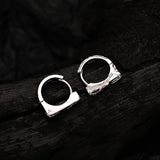 E6042 Smooth-Faced Broken Silver Earring Buckle, Zircon Micro