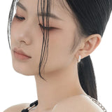 S925 Sterling Silver Wrinkle Texture Buckle Earrings
