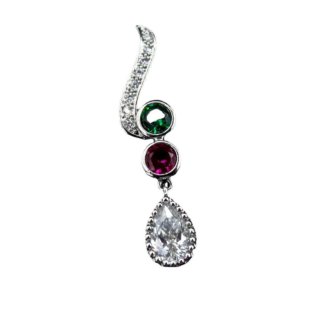 Water Drop Tassel Earrings with Zircon Gems