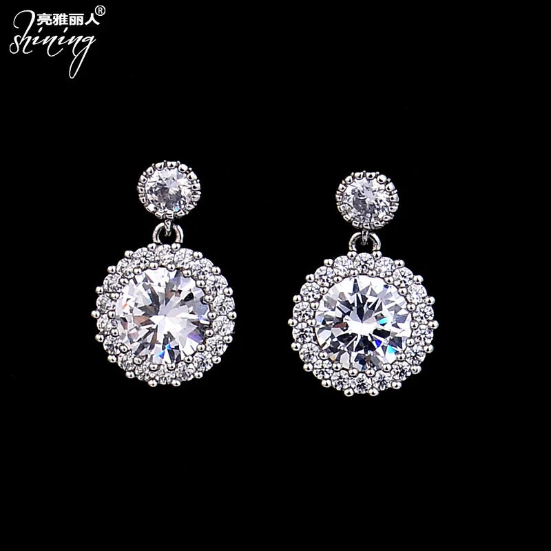 Zircon Micro Set Water Drop Earrings, Women's Jewelry