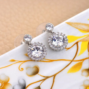 Zircon Micro Set Water Drop Earrings, Women's Jewelry