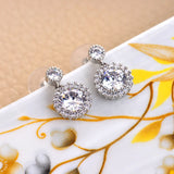 Zircon Micro Set Water Drop Earrings, Women's Jewelry