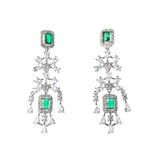 Square Zircon Earrings for Bride Wedding Banquet Jewelry
