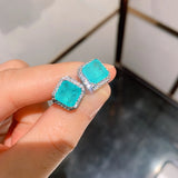 Fengwang Red Live Broadcast Emerald Earrings 8*8
