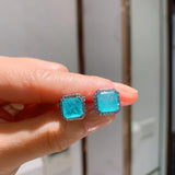 Fengwang Red Live Broadcast Emerald Earrings 8*8