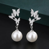 Beizhu Butterfly Diamond Set 14k Gold Plated Elegant Jewelry