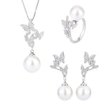 Beizhu Butterfly Diamond Set 14k Gold Plated Elegant Jewelry