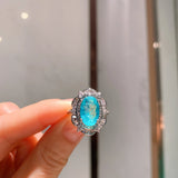 Stunning Palaiba Jewelry Set - Ring 8*12, Pendant 10*14