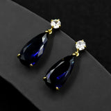 925 Silver Zircon Water Drop Earrings