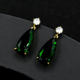 925 Silver Zircon Water Drop Earrings
