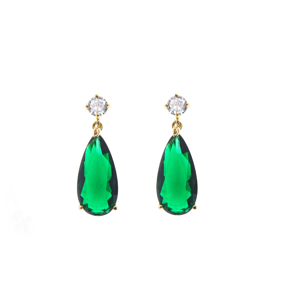 925 Silver Zircon Water Drop Earrings