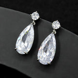 925 Silver Zircon Water Drop Earrings