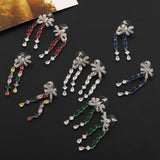 Japanese Sweet Bowknot Earrings with Pink Tassel