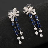 Japanese Sweet Bowknot Earrings with Pink Tassel