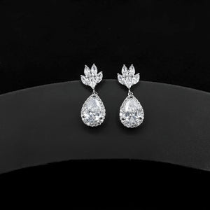 Japanese Micro Set Flower Zircon Earrings Bridal Jewelry