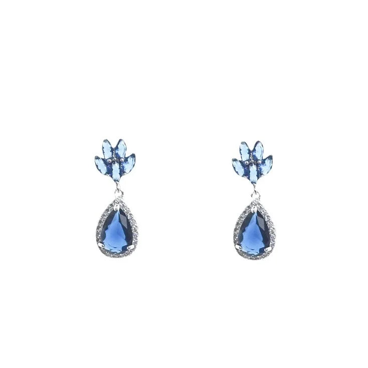 Japanese Micro Set Flower Zircon Earrings Bridal Jewelry