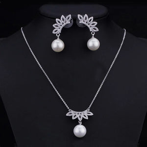 Korean East Gate Jewelry Zircon Pearl Earrings