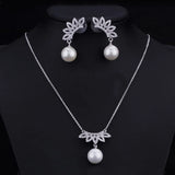 Korean East Gate Jewelry Zircon Pearl Earrings