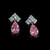 Zircon Earrings Water Drop Design 925 Silver Needle