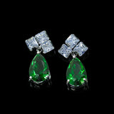 Zircon Earrings Water Drop Design 925 Silver Needle